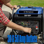 10,000 Peak Watt Portable Inverter Generator, Gas Powered, Remote Start with CO Sensor