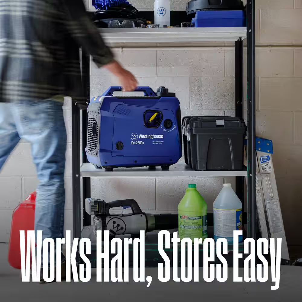 2,550-Watt Gas Powered Portable Inverter Generator with Recoil Start, Quiet Technology, CO Sensor