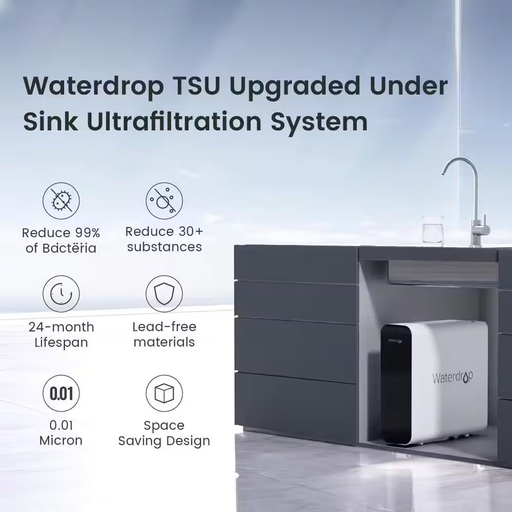 Under Sink Water Filtration System 3-Stage Tankless Ultra-Filtration System with Faucet Smart Panel with Light Indicator