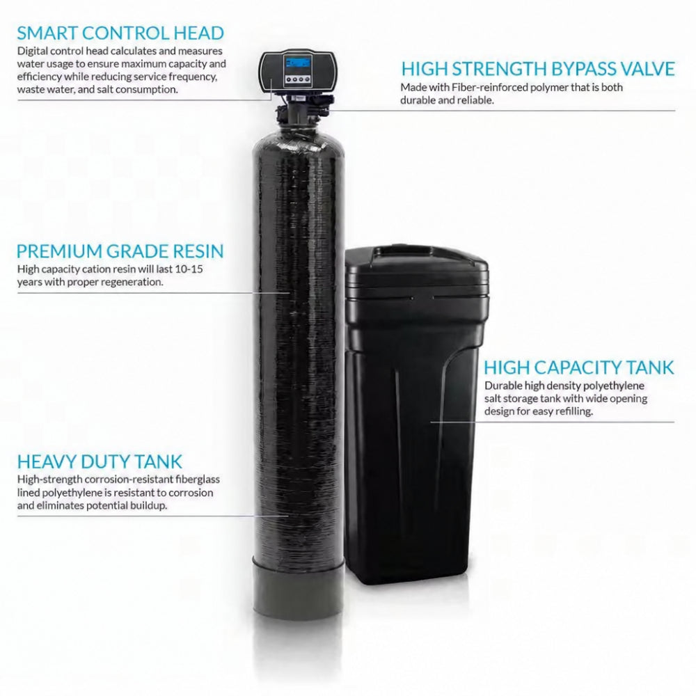 Whole House Filtration with 64,000 Grain Water Softener, Reverse Osmosis System and Sediment-Gac Pre-Filter