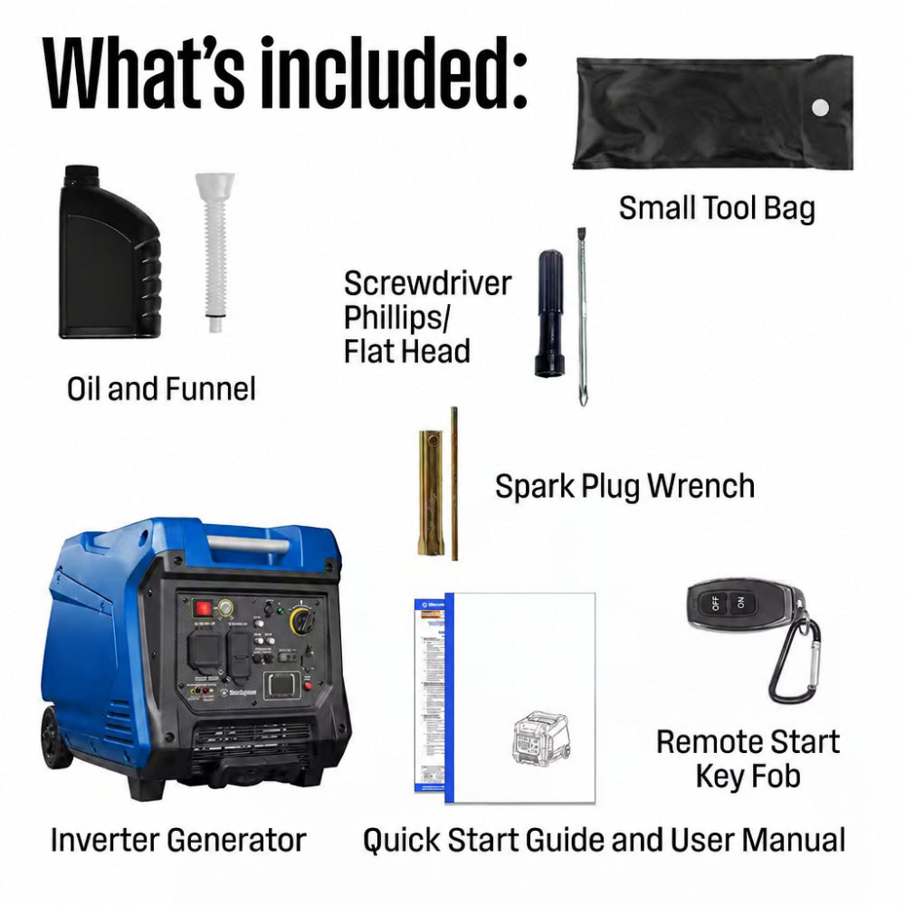5,000-Watt Gas Powered Portable Inverter Generator with Remote Electric Start, LED Data Center