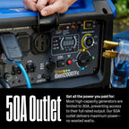 12,000-Watt Remote Electric Start Tri Fuel Gas, Propane, Natural Gas Powered Inverter Generator with CO Sensor