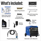 12,000-Watt Remote Electric Start Tri Fuel Gas, Propane, Natural Gas Powered Inverter Generator with CO Sensor
